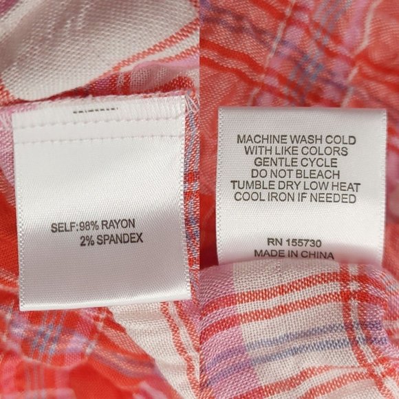 Jane Delancey Plaid Check Tank Top Womens Size XL Sleeveless Shoulder Bows NEW - Picture 9 of 9